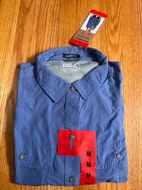 Eddie Bauer Women Blue Button-Up Outdoor Shirt